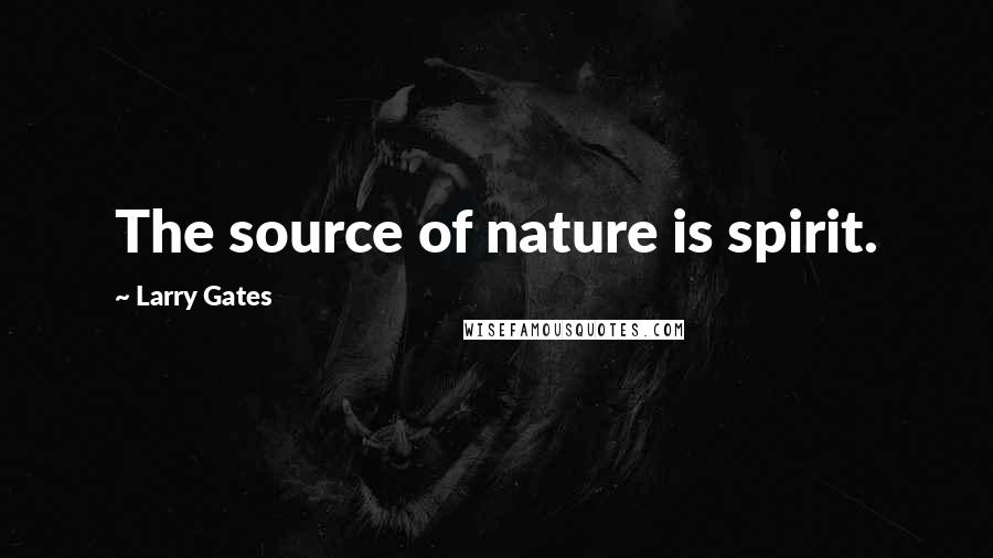 Larry Gates Quotes: The source of nature is spirit.