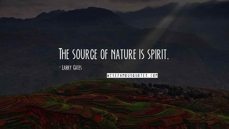 Larry Gates Quotes: The source of nature is spirit.