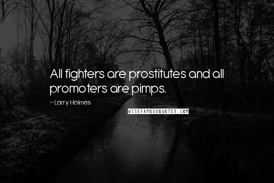 Larry Holmes Quotes: All fighters are prostitutes and all promoters are pimps.