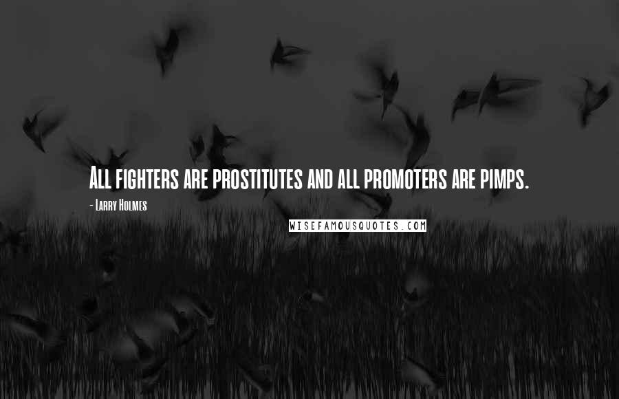 Larry Holmes Quotes: All fighters are prostitutes and all promoters are pimps.