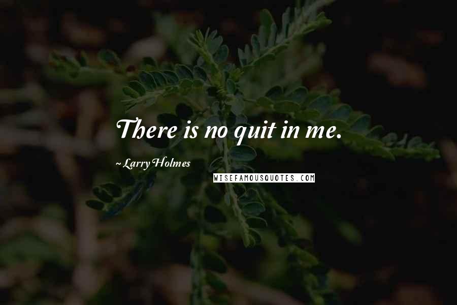 Larry Holmes Quotes: There is no quit in me.