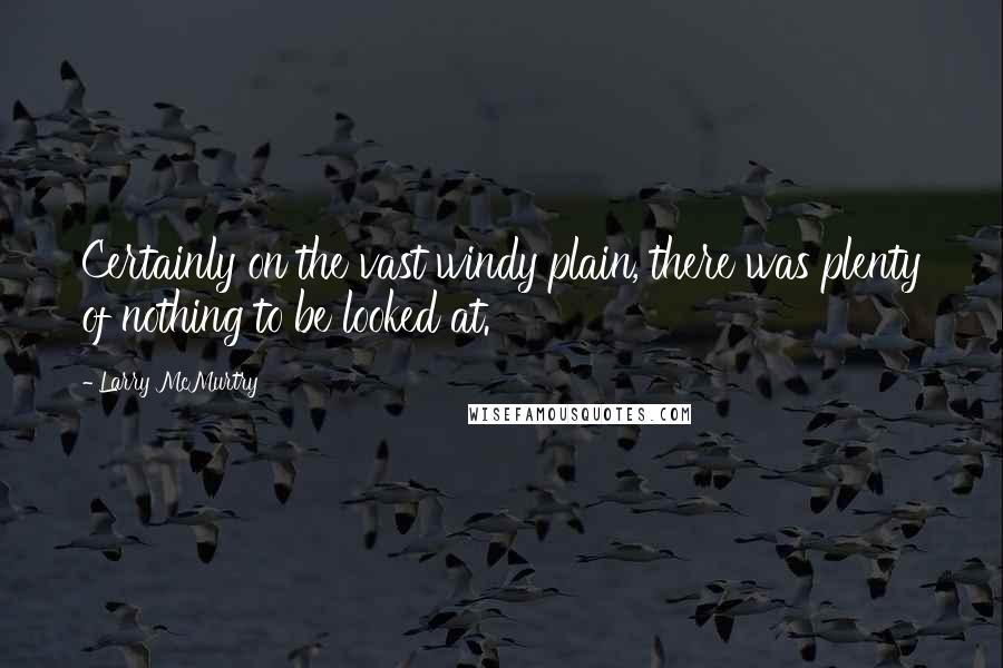 Larry McMurtry Quotes: Certainly on the vast windy plain, there was plenty of nothing to be looked at.