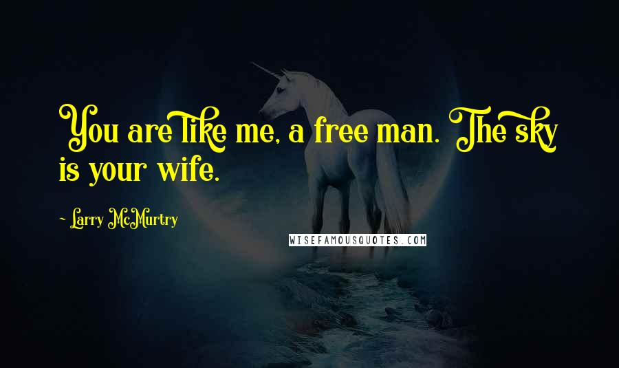 Larry McMurtry Quotes: You are like me, a free man. The sky is your wife.