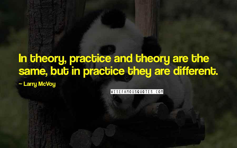 Larry McVoy Quotes: In theory, practice and theory are the same, but in practice they are different.