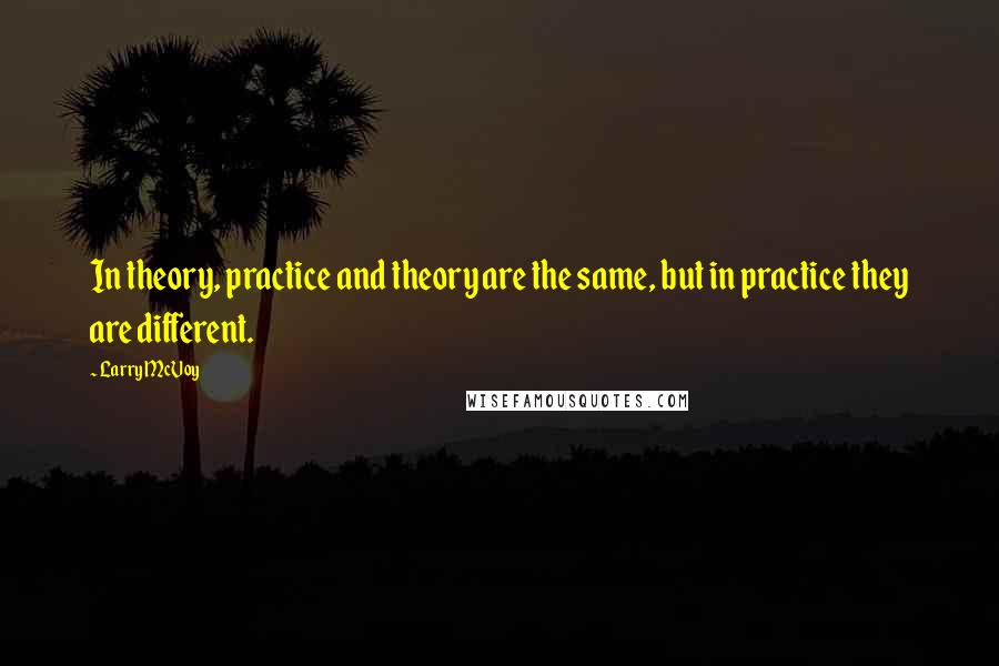 Larry McVoy Quotes: In theory, practice and theory are the same, but in practice they are different.