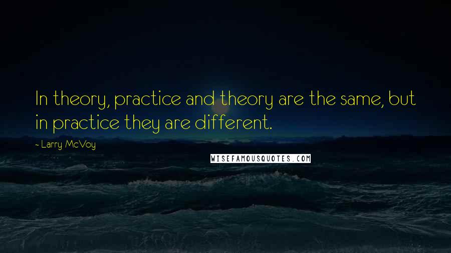 Larry McVoy Quotes: In theory, practice and theory are the same, but in practice they are different.