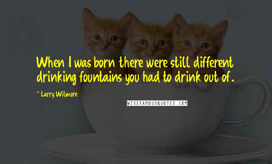 Larry Wilmore Quotes: When I was born there were still different drinking fountains you had to drink out of.