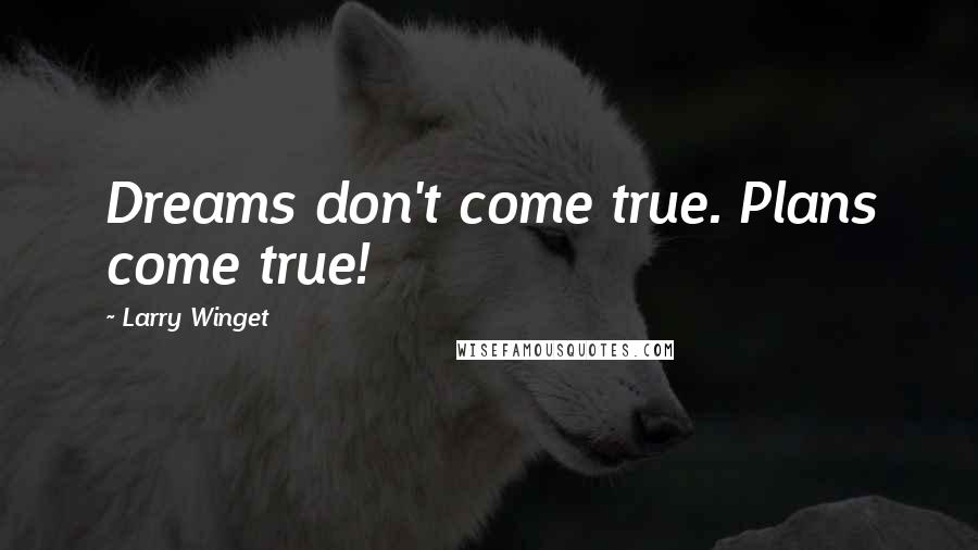 Larry Winget Quotes: Dreams don't come true. Plans come true!