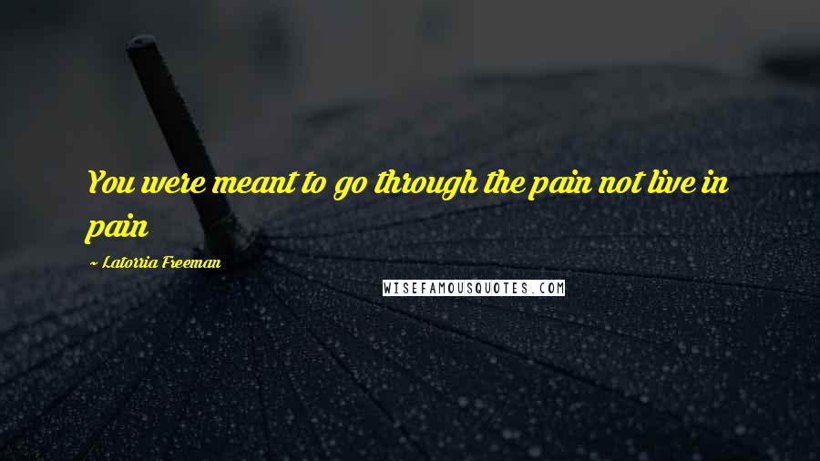 Latorria Freeman Quotes: You were meant to go through the pain not live in pain