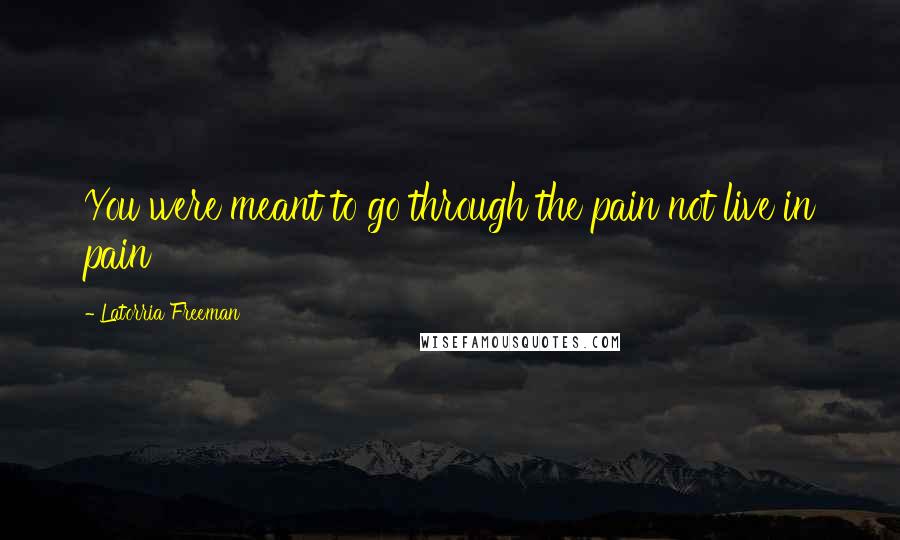 Latorria Freeman Quotes: You were meant to go through the pain not live in pain