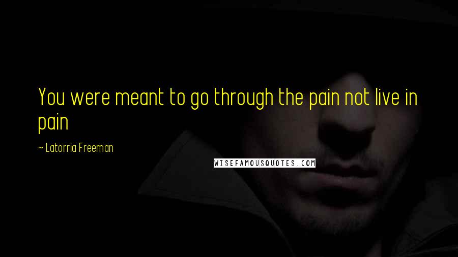 Latorria Freeman Quotes: You were meant to go through the pain not live in pain