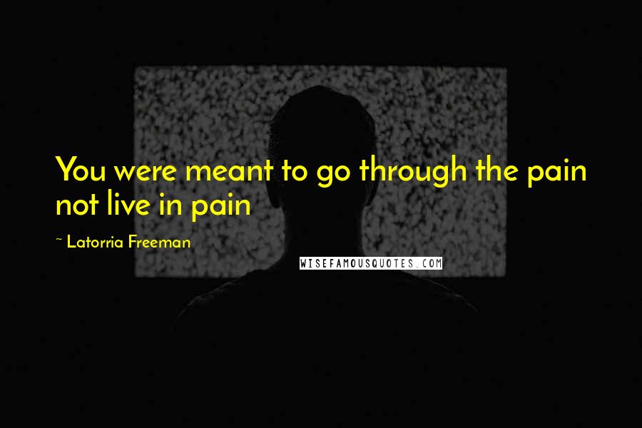 Latorria Freeman Quotes: You were meant to go through the pain not live in pain