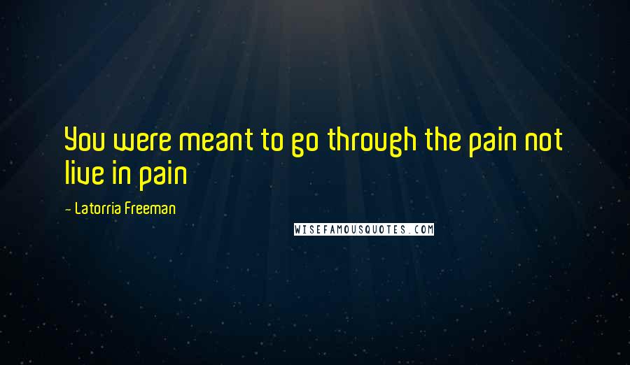 Latorria Freeman Quotes: You were meant to go through the pain not live in pain