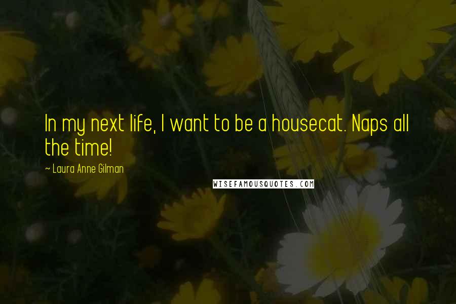 Laura Anne Gilman Quotes: In my next life, I want to be a housecat. Naps all the time!