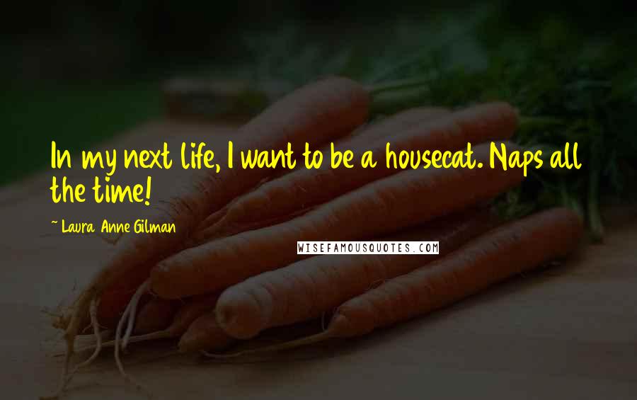 Laura Anne Gilman Quotes: In my next life, I want to be a housecat. Naps all the time!