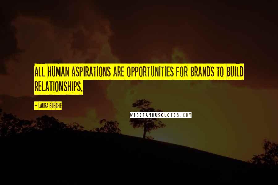 Laura Busche Quotes: All human aspirations are opportunities for brands to build relationships.