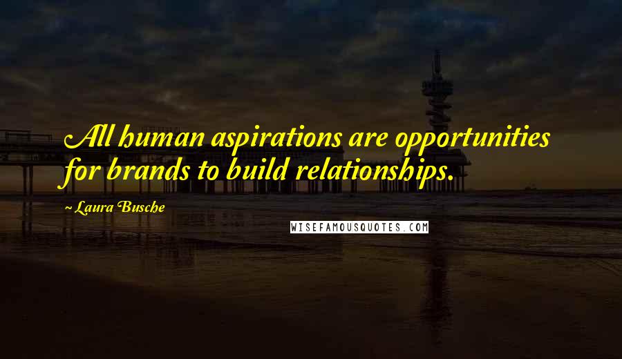 Laura Busche Quotes: All human aspirations are opportunities for brands to build relationships.