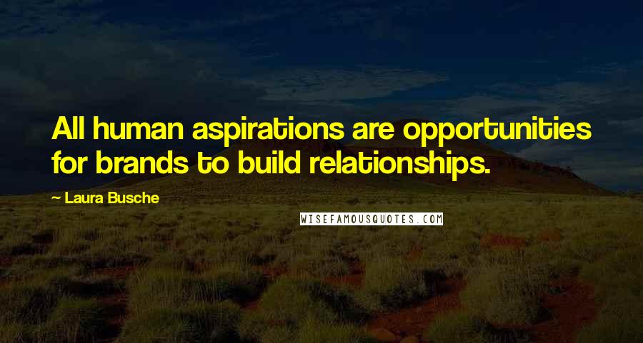 Laura Busche Quotes: All human aspirations are opportunities for brands to build relationships.