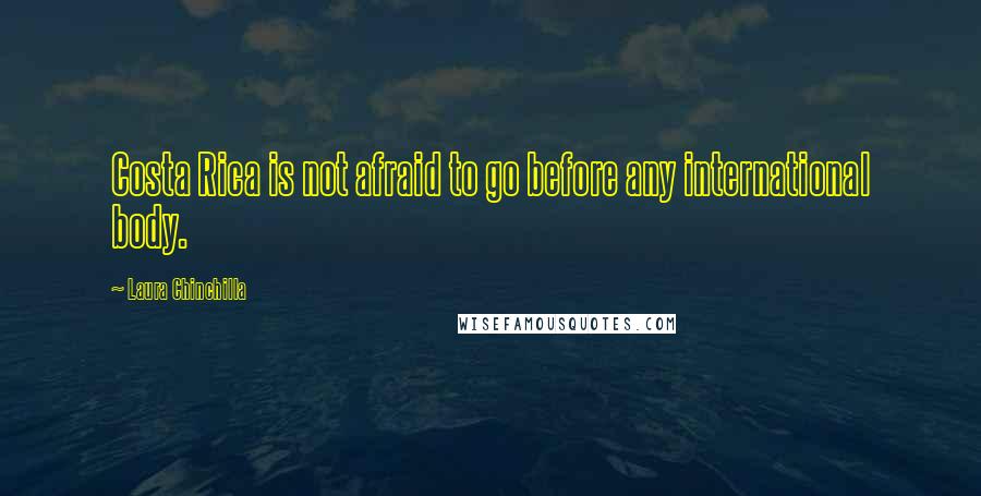 Laura Chinchilla Quotes: Costa Rica is not afraid to go before any international body.