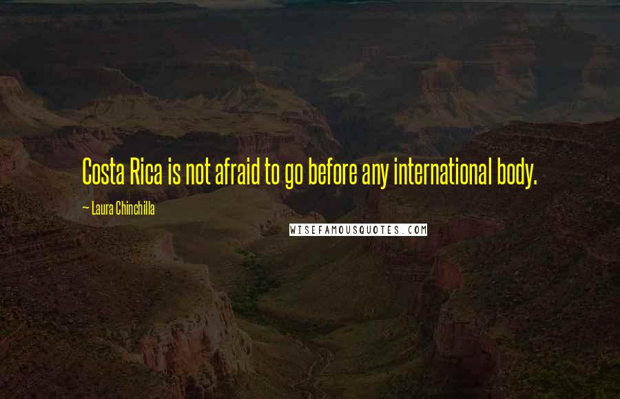 Laura Chinchilla Quotes: Costa Rica is not afraid to go before any international body.