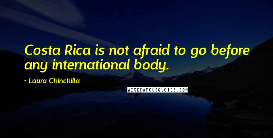 Laura Chinchilla Quotes: Costa Rica is not afraid to go before any international body.