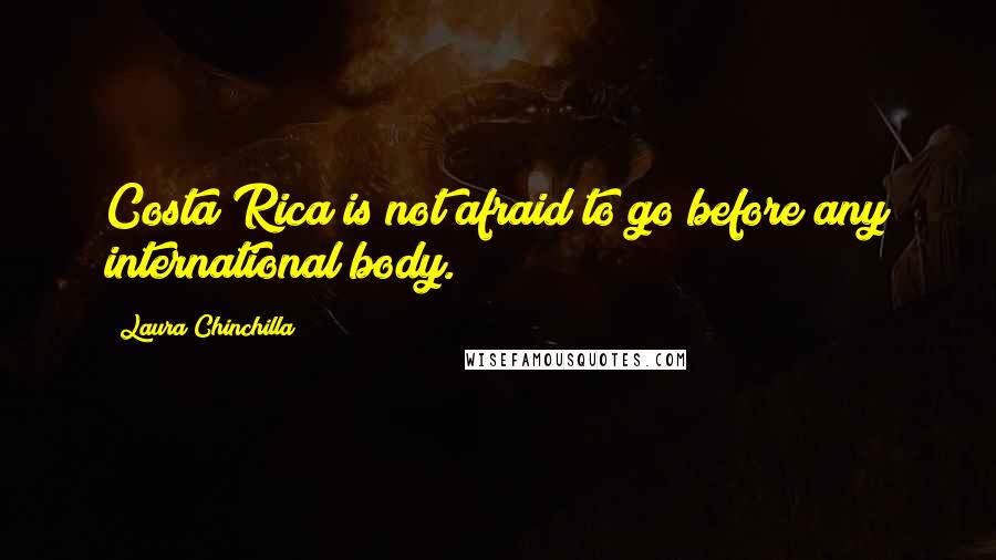 Laura Chinchilla Quotes: Costa Rica is not afraid to go before any international body.