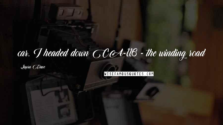 Laura Dave Quotes: car. I headed down CA-116 - the winding road