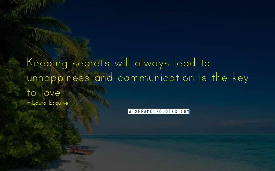 Laura Esquivel Quotes: Keeping secrets will always lead to unhappiness and communication is the key to love.
