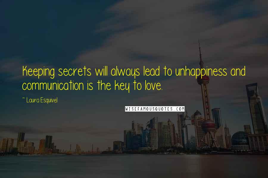 Laura Esquivel Quotes: Keeping secrets will always lead to unhappiness and communication is the key to love.