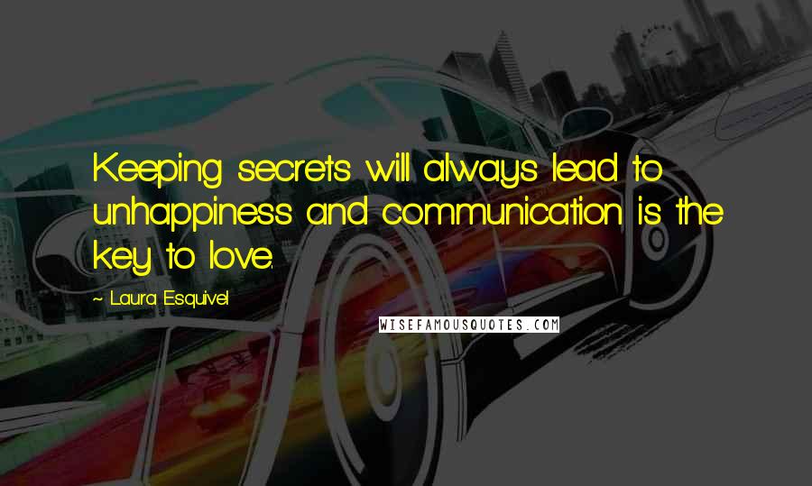 Laura Esquivel Quotes: Keeping secrets will always lead to unhappiness and communication is the key to love.