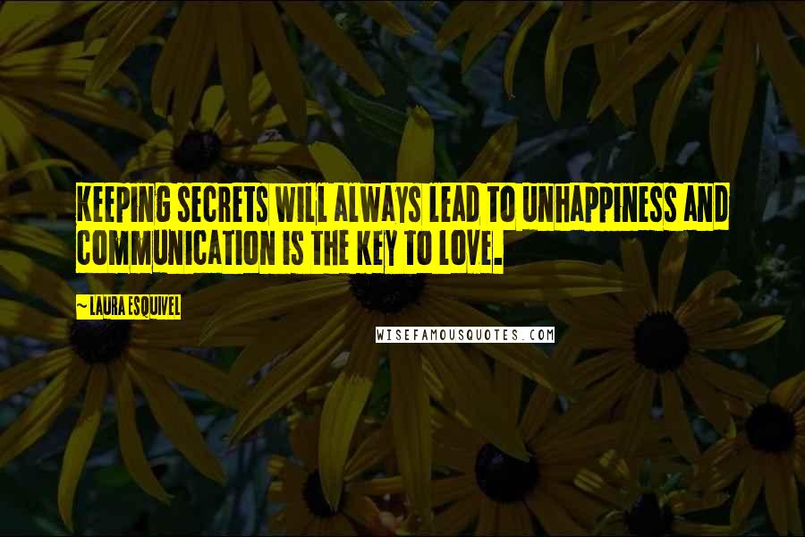 Laura Esquivel Quotes: Keeping secrets will always lead to unhappiness and communication is the key to love.