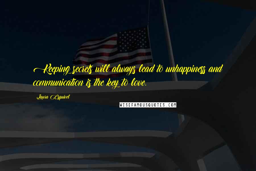 Laura Esquivel Quotes: Keeping secrets will always lead to unhappiness and communication is the key to love.