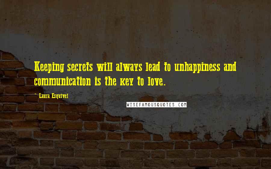 Laura Esquivel Quotes: Keeping secrets will always lead to unhappiness and communication is the key to love.