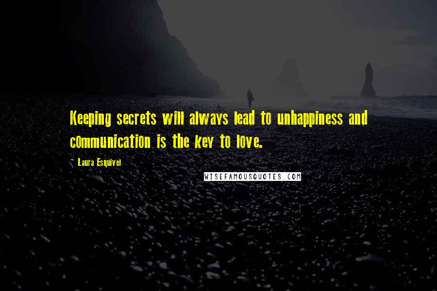 Laura Esquivel Quotes: Keeping secrets will always lead to unhappiness and communication is the key to love.