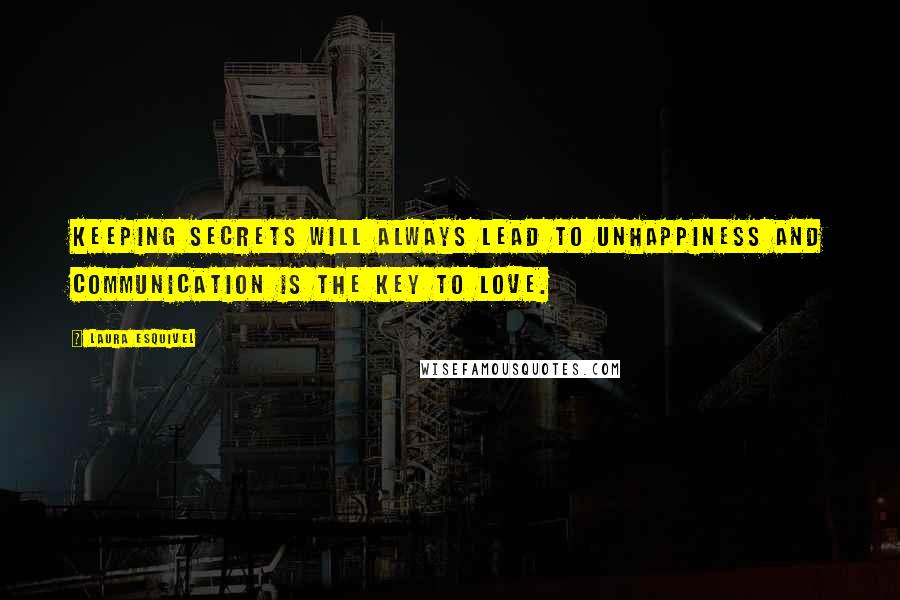 Laura Esquivel Quotes: Keeping secrets will always lead to unhappiness and communication is the key to love.