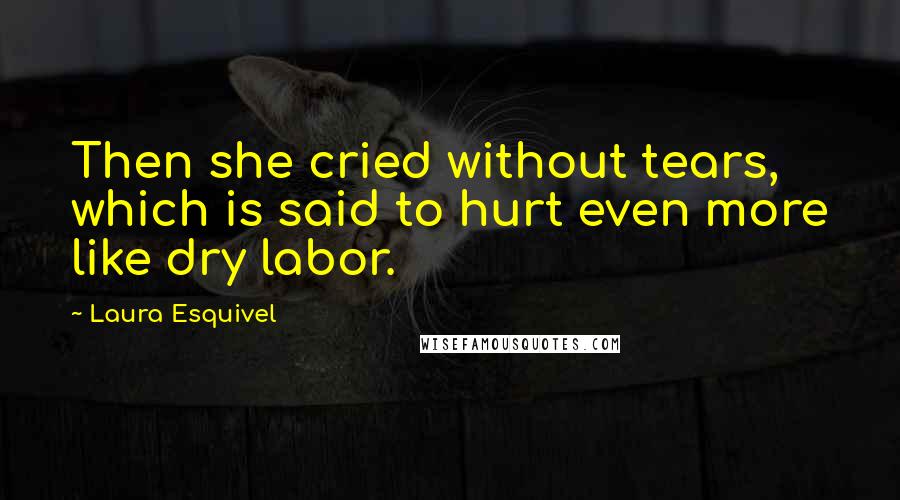 Laura Esquivel Quotes: Then she cried without tears, which is said to hurt even more like dry labor.
