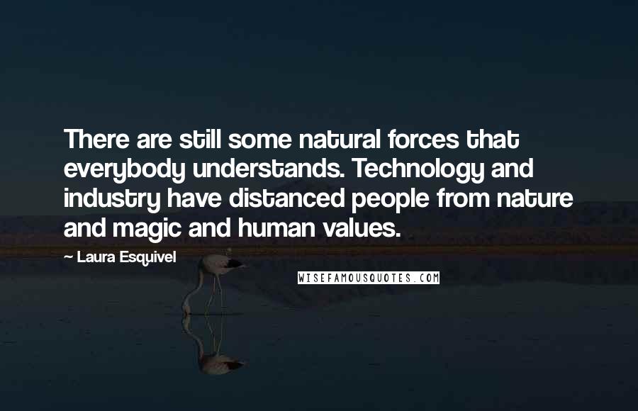 Laura Esquivel Quotes: There are still some natural forces that everybody understands. Technology and industry have distanced people from nature and magic and human values.