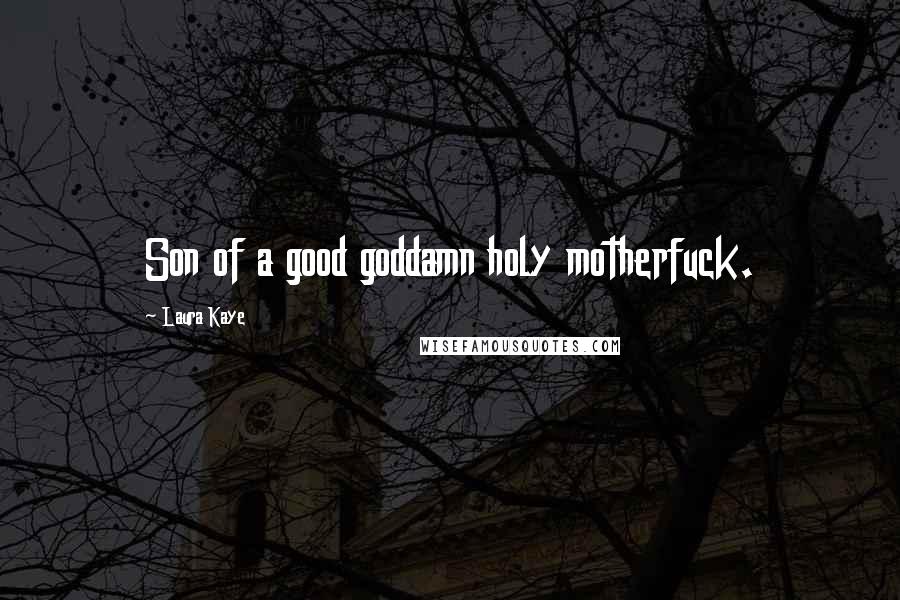 Laura Kaye Quotes: Son of a good goddamn holy motherfuck.