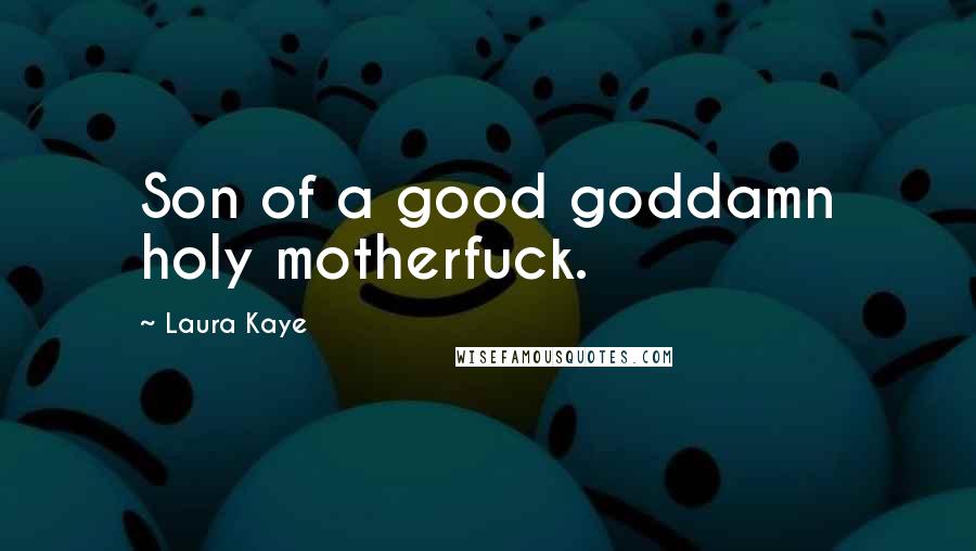 Laura Kaye Quotes: Son of a good goddamn holy motherfuck.