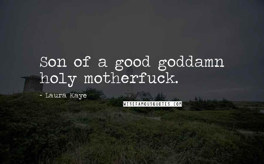 Laura Kaye Quotes: Son of a good goddamn holy motherfuck.