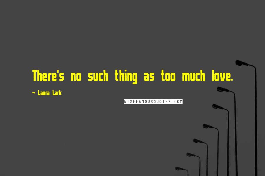 Laura Lark Quotes: There's no such thing as too much love.