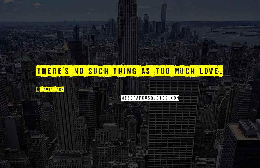 Laura Lark Quotes: There's no such thing as too much love.