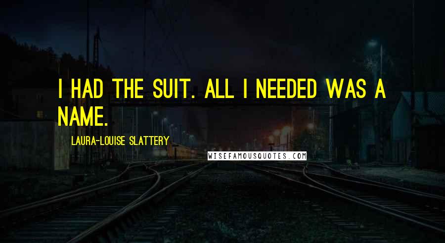 Laura-Louise Slattery Quotes: I had the suit. All I needed was a name.