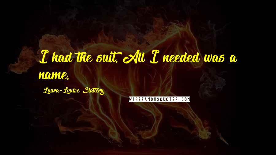 Laura-Louise Slattery Quotes: I had the suit. All I needed was a name.