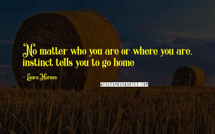 Laura Marney Quotes: No matter who you are or where you are, instinct tells you to go home