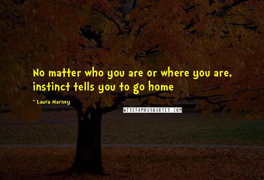 Laura Marney Quotes: No matter who you are or where you are, instinct tells you to go home