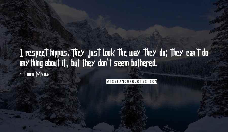 Laura Mvula Quotes: I respect hippos. They just look the way they do; they can't do anything about it, but they don't seem bothered.