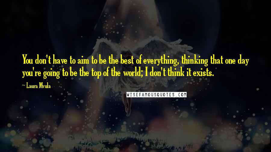 Laura Mvula Quotes: You don't have to aim to be the best of everything, thinking that one day you're going to be the top of the world; I don't think it exists.