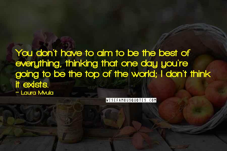 Laura Mvula Quotes: You don't have to aim to be the best of everything, thinking that one day you're going to be the top of the world; I don't think it exists.