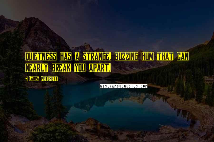 Laura Pritchett Quotes: quietness has a strange, buzzing hum that can nearly break you apart.